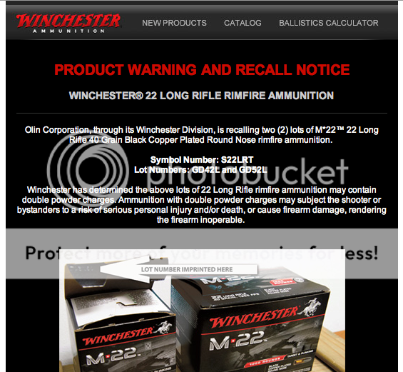 Not reloading related Winchester .22LR recall Shotgun Forum